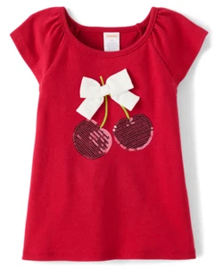 NWT GIRLS SIZE 10 GYMBOREE SEQUIN CHERRY TOP - Picture 1 of 2