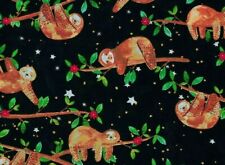 Fat Quarter Fabric Sloths - Sloth Mammal Just Hanging In There Fun Cotton Fq