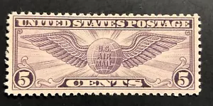 US Stamp #C16, 1931-32, F/VF, MNH, OG, 5c Winged Globe. Airmail. - Picture 1 of 5