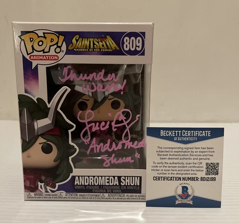 Luci Christian Signed Andromeda Shun Saint Seiya Funko Pop BECKETT COA 3 Cover