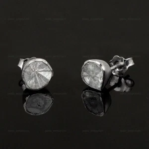 Aretes de boda de plata de ley 925 con diamantes naturales - Imagen 1 de 8