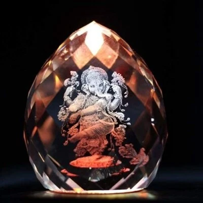 Pieza de exhibición de diamantes de cristal Lord Ganesha para decoración del hogar artículo de regalo multicolor 5 cm Foto 1 de 3