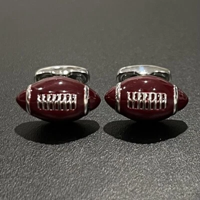 Спортивный футбол коричневый мяч запонки для фаната мужчин день рождения отца подарок - Изображение 1 из 4