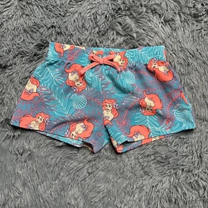 Disney The Little Mermaid Ariel Printed Shorts Size XS 4/5 Teal AOP Princess 👸 - Picture 1 of 3