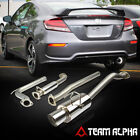 Fits 2012-2015 Honda Civic Si 2.4 4Dr [4&quot; TIP MUFFLER] SS Catback Exhaust System