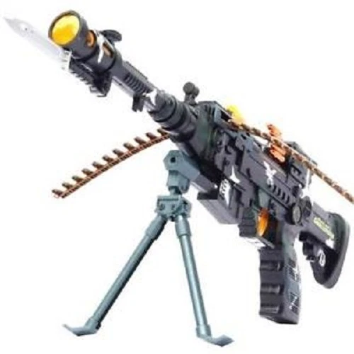 Combat 3 Army Commando Machine Gun Pistol With Lights and Sounds Kids Toy