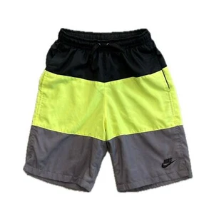 Nike Kids Boys Swim Trunks Size Large Neon Striped Mesh Lined Board Shorts - Picture 1 of 9