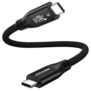 Cable Thunderbolt 5 80 Gbps 240 W Carga 1 ft/0,3 M, Compatible TB4, TB3, USB4, USB-C - Imagen 1 de 7