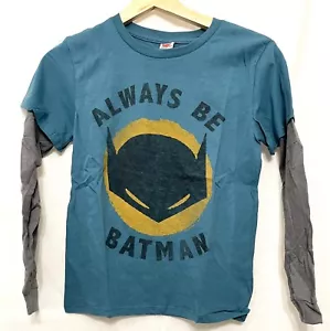 240480 Boys S 6/7 JUNK FOOD Always Be Batman L/S Graphic Tee T Shirt NWT - Picture 1 of 3