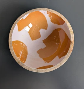 Habitat Mangoholz handgefertigte Müslischale Orangenschale Design. Hand Made in India - Bild 1 von 4