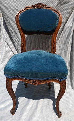 19th Century Chippendale Mahogany Side Chair | Superbly Beautiful Louis XIV-ish Cover