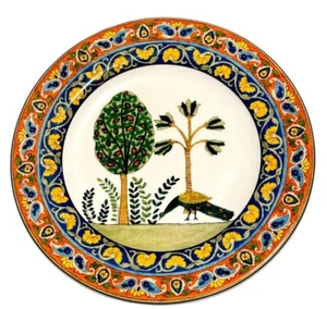 World Market Voyage Peacock Ceramic Salad Plates Made In Portugal  Set Of 4 - Picture 1 of 6