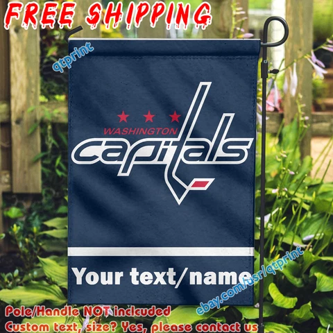 Custom Name Text Washington Capitals Garden Flag Double Sided 12x 18" Fans Gift Cover