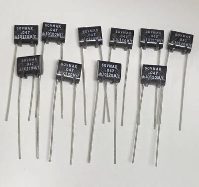 Condensadores de película de poliéster Mylar .047uf 50VDC: 10/lote Foto 1 de 2