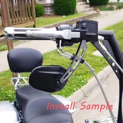 Edge Cut Side Mirrors Black Chrome For Harley Davidson FXDWG Wide Glide Low Ride - Image 1 of 4