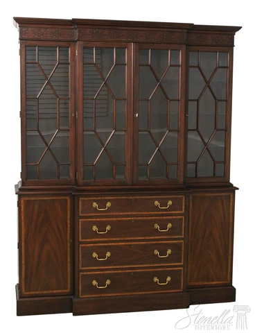 57797EC: HENKEL HARRIS Model 2365 Chippendale Mahogany Breakfront Cover