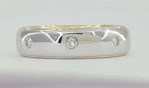 2-Tone White & Yellow Diamond Eternity Wedding Anniversary Band 0.25 ct 14K 6 mm - Picture 1 of 9