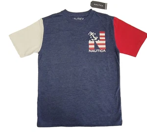 Nautica Boys T-Shirt With American Flag "N" Logo New With Tags Free Shipping!!! - Picture 1 of 6