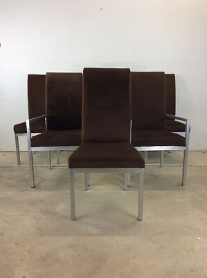 Juego de 6 sillas de comedor posmodernas de Milo Baughman para Thayer Coggin Foto 1 de 4