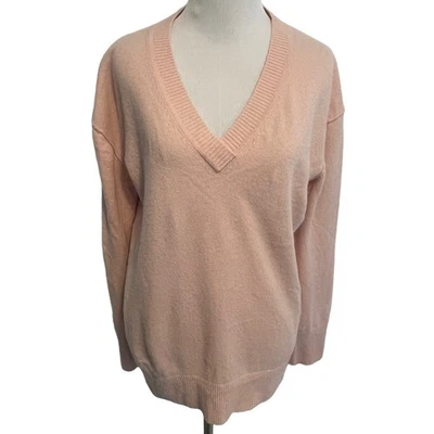 Suéter Nordstrom Signature 100 % cachemir para mujer rosa mediano cuello en V Foto 1 de 4