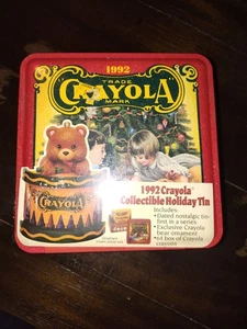 1992 Crayola Collectible HOLIDAY TIN 64 Box of Crayola Crayons NEW MIB Sealed - Picture 1 of 2