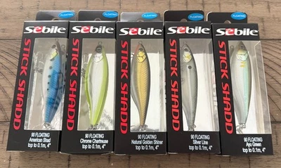 Lote de 5 iscas de pesca flutuantes Sebile 4 polegadas 1/2 onças vara sombra - Imagem 1 de 2