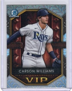 2025 Bowman Chrome Carson Williams #VIP-1 Mega Box Mojo Refractor - TB Rays - Picture 1 of 2
