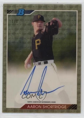 2020 Bowman Heritage Chrome Prospects Superfractor 1/1 Aaron Shortridge Auto 2a9 - Image 1 of 3