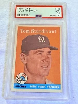 1958 Topps #127 Tom Sturdivant PSA 7.5 NM+ Centered + Sharp New York Yankees - Image 1 of 4