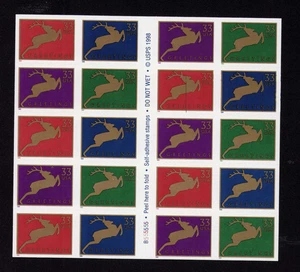 3360-3363 Weihnachten Rentier Bogen mit 20 33¢ Briefmarken postfrisch B5555 - Bild 1 von 2