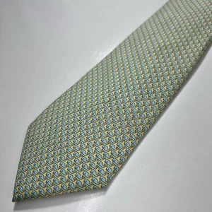 Vineyard Vines Marthas Vinyards Men's Whale Tie Blue Yellow 100% Silk Necktie  - Picture 1 of 8