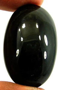 63.25 Ct Natural Black Obsidian Loose Gemstone Cabochon Wire Wrap Stone - 26717 - Picture 1 of 2