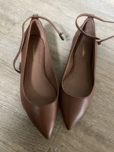 Brooks Brothers Genuine Leather Size 7 Women’s Flat Shoes Brown - Picture 1 of 7