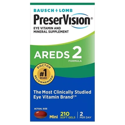 Bausch + Lomb PreserVision AREDS 2 210 Soft Gels New Sealed