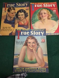 (3)    True Story Magazine, 1934 and 1936   FREE SHIPPING - Imagen 1 de 17