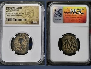 Jesus Christ King of Kings Ancient Byzantine Empire Coin 975-1035AD NGC Genuine - Picture 1 of 11