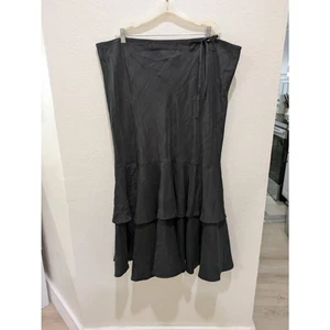 Sundance Seide Maxi Rock Damen XL schwarz Rüschen fließend Lagenlook Preppy Boho Rock - Bild 1 von 9