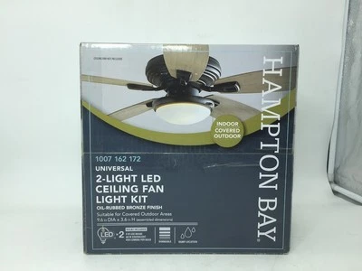 Hampton Bay 2-Light Oil Rubbed Bronze Ceiling Fan Moon LED Light Kit, 91602 - Image 1 of 4