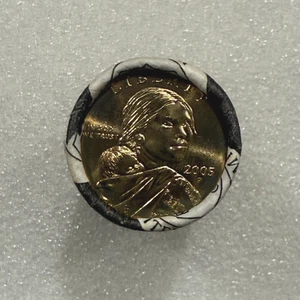 2005 P monete da 25 dollari Sacagawea Golden Roll non circolate SIGILLATE in rotolino US Mint - Foto 1 di 3