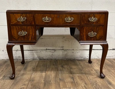 Vintage Queen Anne Style Writing Desk Ladies Desk Petite Writing Desk Work Table - Image 1 of 4