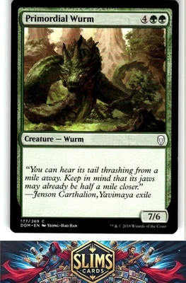 Magic the Gathering MTG Dominaria Primordial Wurm #177 Buy 2 Get 1 - Image 1 of 2