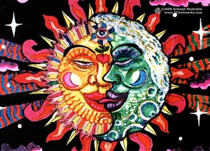 POSTCARD UV-Blacklight Fluorescent Glow-In-The-Dark Psychedelic Psy Goa Art Card - Picture 1 of 4