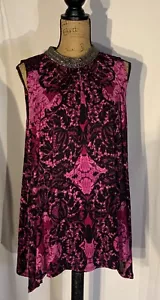 Alfani Ladies Size XL beaded neckline Sleeveless top - Picture 1 of 9