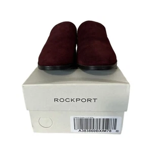 Rockport Women’s Size 5.5 Wide Suede Loafers Slip On Perpetua Oxblood NEW - Picture 1 of 8