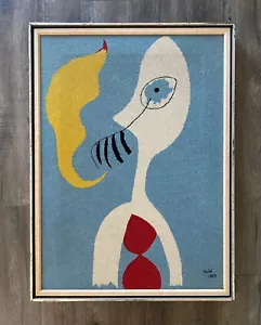 Vintage Mid-Century Joan Miro Needlepoint "1925 Smoker Head LOWEST I WILL GO - Picture 1 of 7