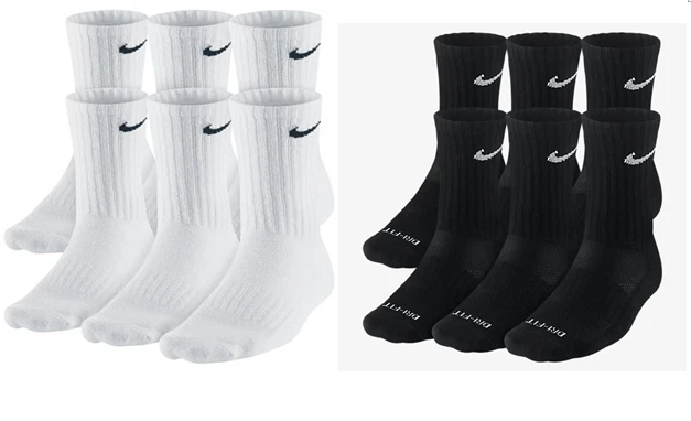 ✅ Calcetines de entrenamiento acolchados Nike Everyday PLUS 1, 2, 3, O 6 PARES BLANCOS O NEGROS Foto 1 de 3