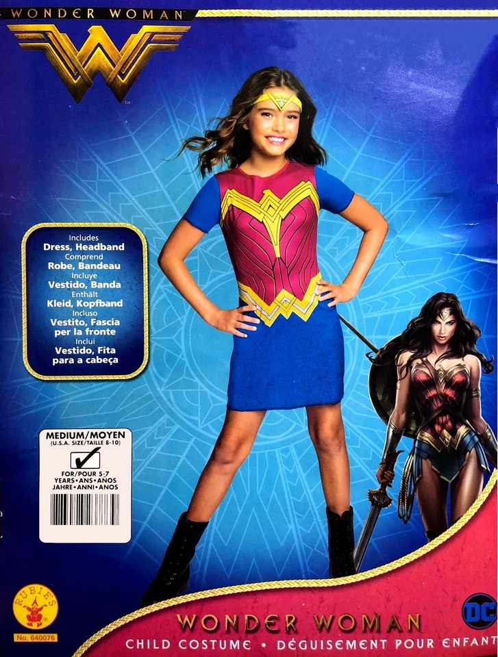 Disfraz y diadema Wonder Woman DC para niña (mediano, 8-10) Foto 1 de 1
