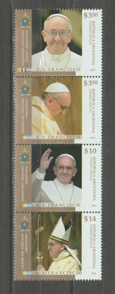 s40350 ARGENTINIEN POSTFRISCH ** 2013 Krönung Franziskus Str. 4v Joint Vatikan