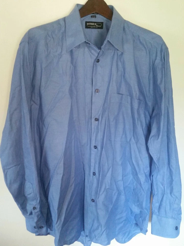 Camisa de Vestir Mondo di Marco Hecha en Italia 16 34/35 Azul Foto 1 de 4