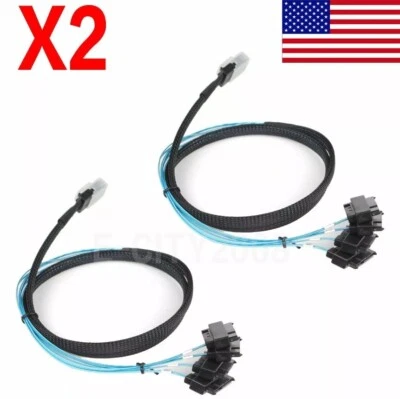 2X Mini SAS 36Pin SFF-8087 Male to 4 SATA 7Pin Female Hard Disk Drive Cable - Image 1 of 3